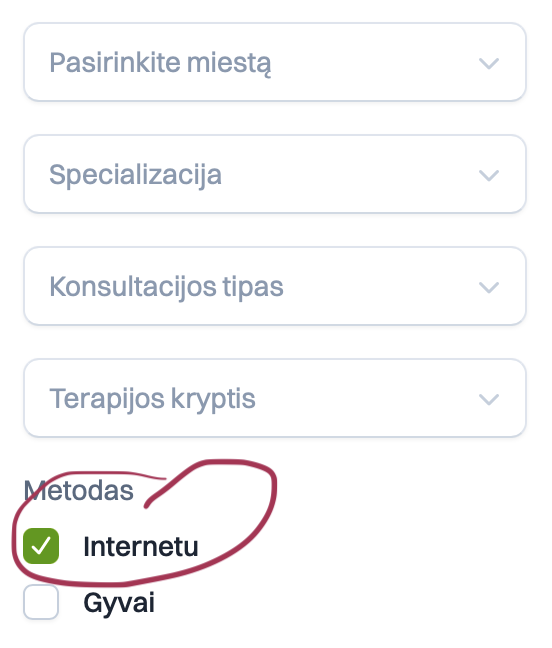 Filtras su pažymėtu ženkliuku psichologas Internetu